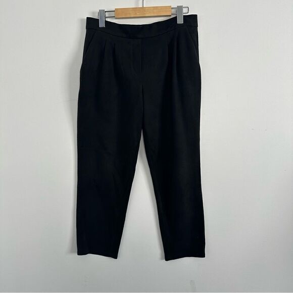 Aritzia Babaton Cohen Faux Suede Pull Up Cropped Trouser Pants in Black Size 6 - Picture 2 of 14